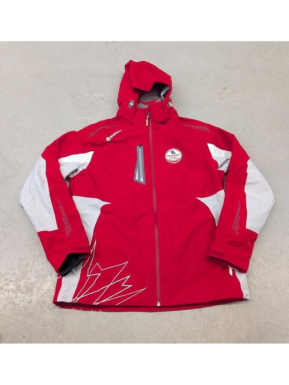 2010 Vancouver Winter Olympics Sunice Red Rain Jacket